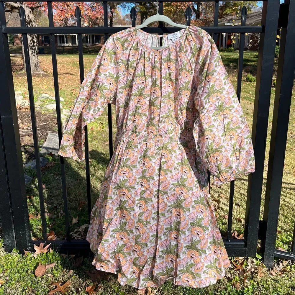 J Crew Smocked Waist Mini Dress in Liberty® Butterfield Poppy Fabric NWT
